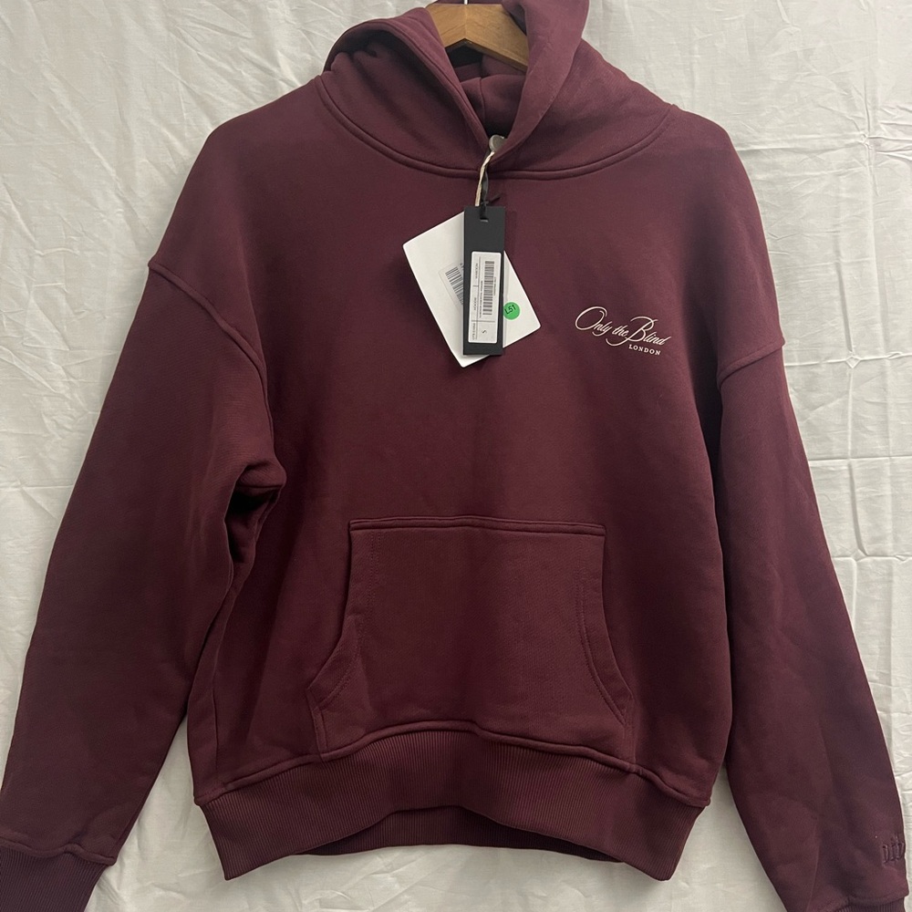 Only The Blind London MAROON ESSENTIAL HOODIE S Maroon Color Men Small Fashion - Picture 9 of 13